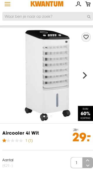 aircooler voor €29 bij kwantum!