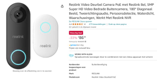 Reolink Video Doorbell PoE met Chime voor €86,99 met Amazon prime
