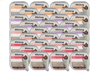 Comida para gatos Lifelong Surtido de patés 100g 4 paquetes de 32 unidades Marca Amazon