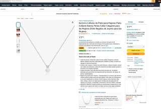 Collar de Plata con Perla Kenivira a tan solo 5,99€