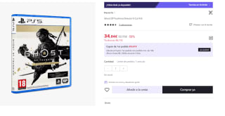 Juego PS5 Ghost of Tsushima (Director's Cut) por 34.84€ (Cuenta Nueva 22.84€)