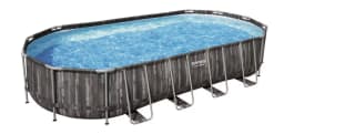 Gran Piscina Desmontable Tubular de 732x366x122 Cm Bestway Power Steel Oval Con Depuradora Cartucho 9.463 L/h Con Cobertor Y Escalera