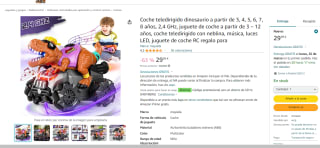 Coche Teledirigido Dinosaurio 2,4 GHz por 14.99€