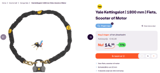 Yale YCL3/10/180/1 - Maximum Security kettingslot voor €14,95 bij Ibood