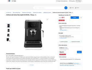 Cafetera de Goteo DeLonghi EC230.BK 2 Tazas 1 Litro por solo 99€
