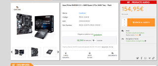 Combo placa base ASUS B450M-K-II + Ryzen5 PRO 3600 por solo 154,95