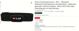 Polar H10 Hartslagsensor voor €63 bij Amazon