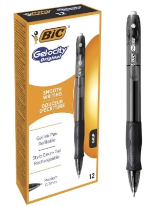 12 ud Bolígrafos BIC Gelocity negro por 5,99€