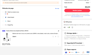 Batidora de mano Jocca con potencia de 1200W 6 velocidades por solo 28,64€