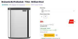 Brabantia Bo Prullenbak – 7 liter – Brilliant Steel voor €25 bij Bol