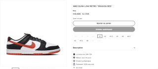 Baskets Nike Dunk Low Retro à 62,90€