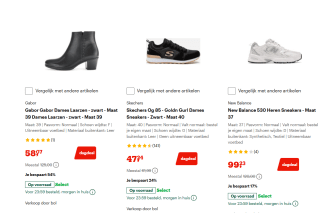 Tot 55% korting op schoenen bij Bol