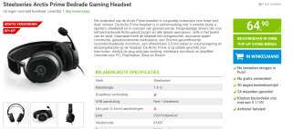 Steelseries Arctis Prime Bedrade Gaming Headset voor €64,90 bij Megekko