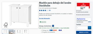 Mueble debajo del lavabo Stockholm por 32,99€