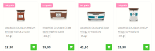 1+1 gratis op WoodWick geurkaarsen bij Plein