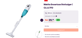 MAKITA Accustofzuiger wit-blauw Li-ion 12V/2,0Ah voor €29,95 bij Ibood