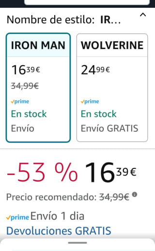 Marvel Avengers: Guante del infinito por 16,39€.