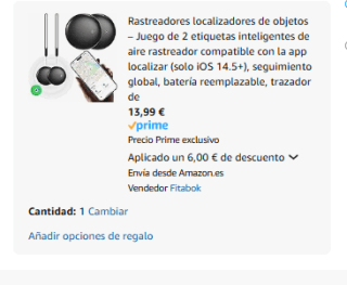 2 Rastreadores localizadores de objetos por 13,79€