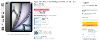 iPad Air 11" 256GB 2024 por $13,699 | Descuento Amazon