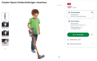 Casdon Dyson kinderstofzuiger snoerloos voor €22,99 bij SmythsToys