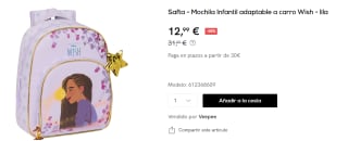 Mochila Infantil adaptable a carro Safta Wish por 12.99€