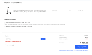 Patinete eléctrico Kukirin A1 motor de 800W 48 V 13 Ah por solo 459€