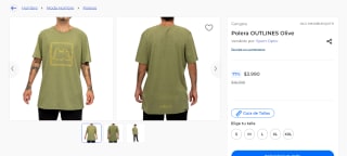 Polera OUTLINES Olive por $3.990