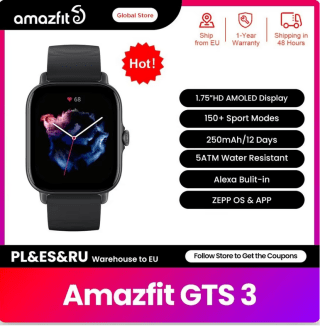 Singles Day Reloj Amazfit inteligente GTS 3 por solo 85,74€