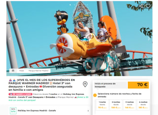 Parque Warner Madrid, Hotel 3* con desayuno+entradas desde 70€/pers. De marzo a junio