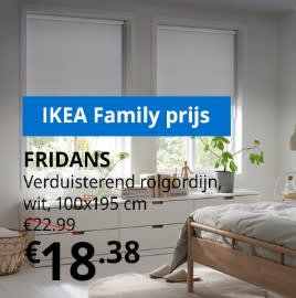 20% IKEA Family korting op alle jaloezieën en rol-, plissé-, en vouwgordijnen