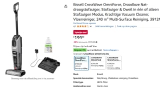 Bissell CrossWave OmniForce 3912N nat/droog stofzuiger voor €199,99 bij Amazon