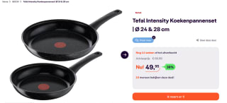 Tefal Intensity pannenset - Ø 24/28 cm voor €49, 95 bij Ibood