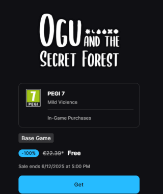 Ogu and the Secret Forest gratis via Epic Games