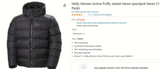Helly Hansen Active Puffer heren jas voor €75 bij Amazon