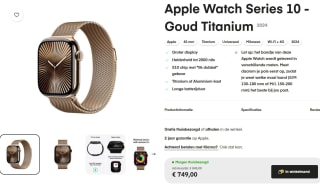 Apple Watch Series 10 4G 42mm Titanium Goud Milanese Band voor €749 bij Amac