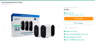 Arlo Essential 2K 3-Pack voor €199 bij Artandcraft