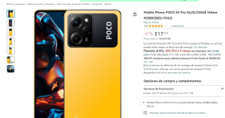 Móvil POCO X5 Pro 5G de 8GB/256GB por 317,12€ amazon