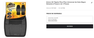 Armor All Tapete Para Piso Universal 4pzas por $200 en AutoZone