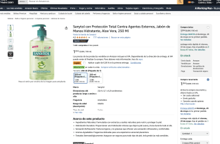 Sanytol con Protección Total Contra Agentes Externos Jabón de Manos Hidratante Aloe Vera 250 ml por 1,49€