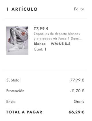 Zapatillas Nike Air Force 1 Mujer por solo 66,29€
