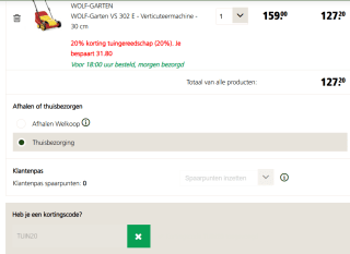 20% (extra) korting op één artikel tuingereedschap bij Welkoop