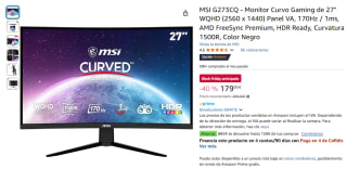 Monitor MSI G273CQ 27" LCD VA QHD 170Hz FreeSync Premium Curva por 179€