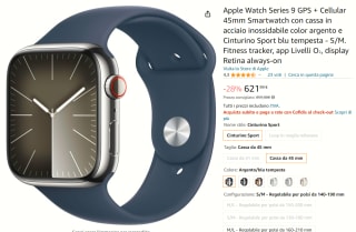 Apple Watch Series 9 (GPS + Cellular) - 45 mm voor €621,99 bij Amazon