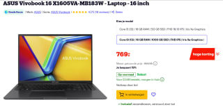 ASUS VivoBook 16 X1605VA-MB183W 16" laptop voor €769 bij Bol.com