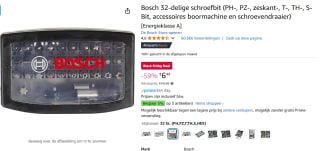 Bosch 32-delige schroefbitset voor €6,49 bij Amazon