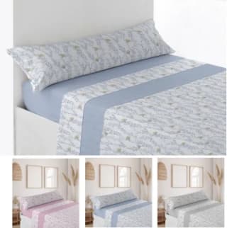 Juego de Sábana, 100% Microfibra, de 3 Piezas para cama de 105+goma para cabello por 7,09€