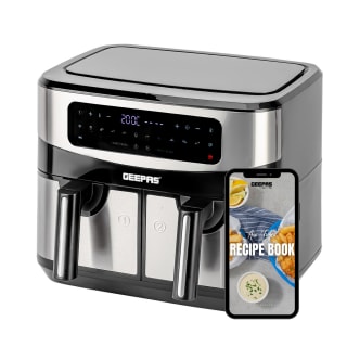 Gain a Geepas 10-in-1 dual basket vortex air fryer as low as £76.80