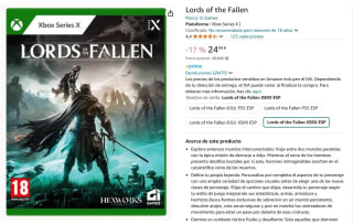 Lords of the Fallen Xbox Series X por 24,99€.