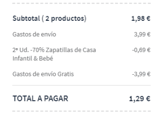 Chollazo 2 pares zapatillas casa por 1,29€ ( más ofertas en descripción)