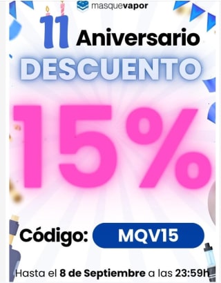 15% descuento en Masquevapor